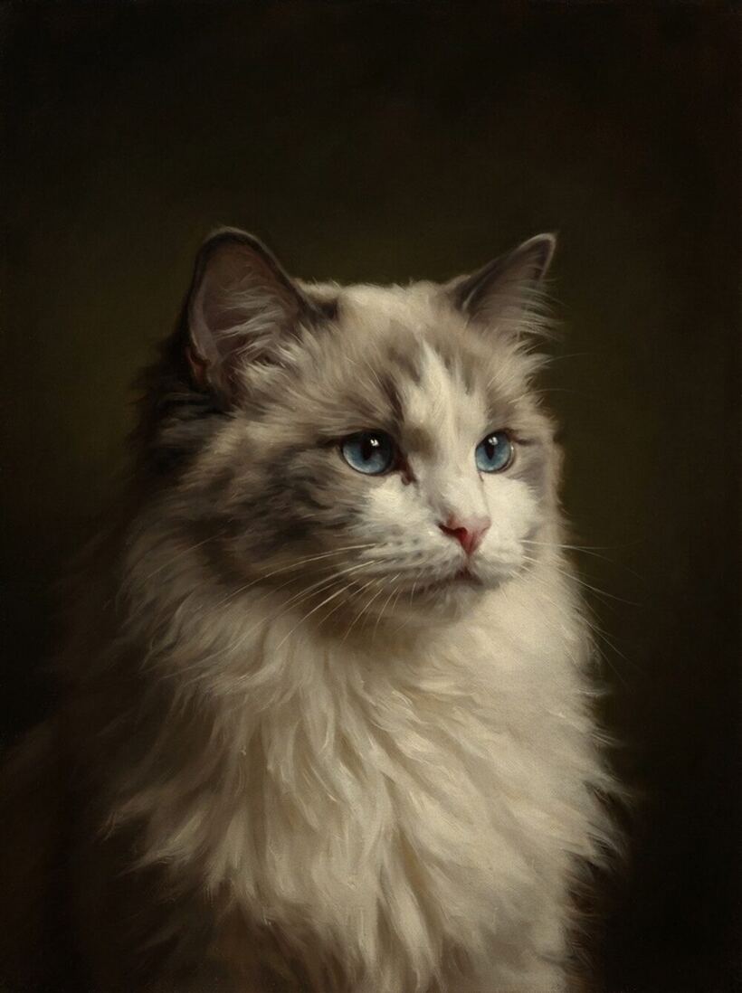 Renaissance Oil pet portrait example