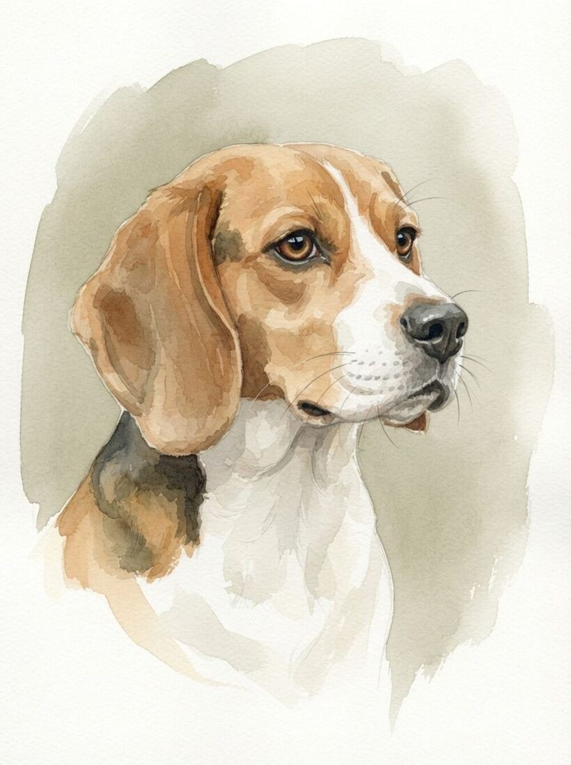 Watercolor pet portrait example