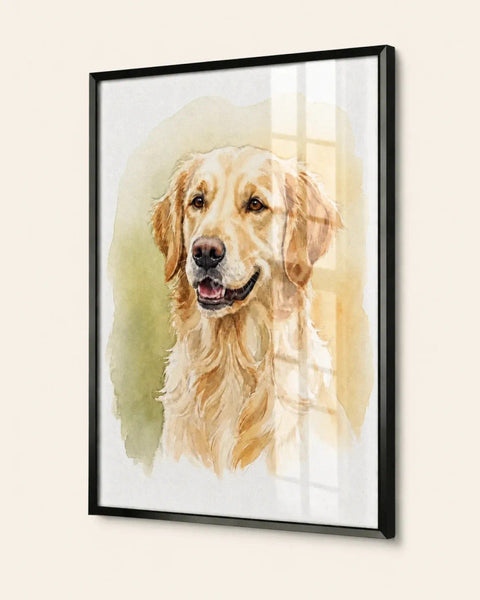 Metal frame pet portrait