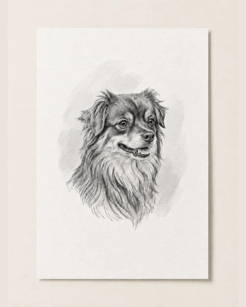 Fine art poster of a pet portrait, unframed